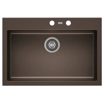 A-POINT 60 egymedencés gránit mosogató automata dugóemelő, szifonnal, csokoládé barna