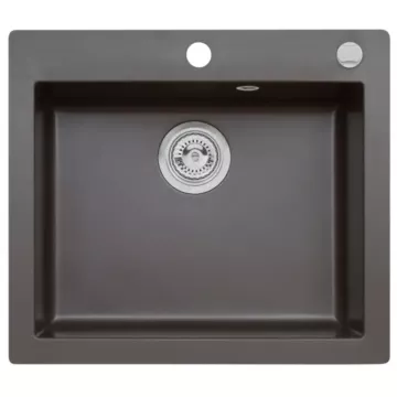 MOJITO 60 egymedencés gránit mosogató automata dugóemelő, szifonnal, csokoládé barna