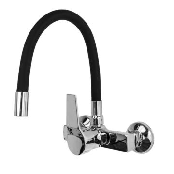 Flex konyhai fali csaptelep fekete-króm