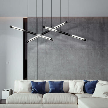 DOMENO ID-596 függesztett mennyezeti lámpa, 38W, fekete