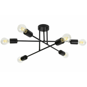 LEDLUX LX-1357 függesztett mennyezeti lámpa,6xE27, fekete LEDLUX LX-1357 függesztett mennyezeti lámpa,6xE27, fekete