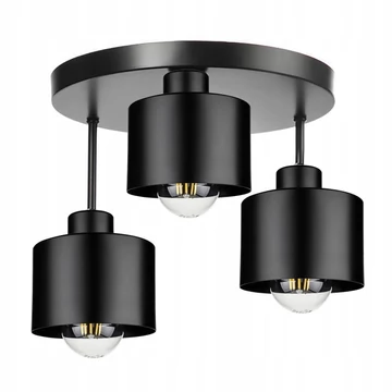 LEDLUX LX-1020 függesztett mennyezeti lámpa,3xE27, fekete