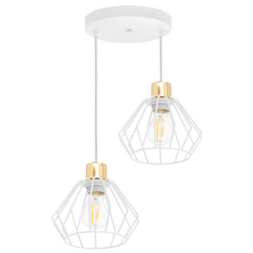 LEDLUX LX-1375 függesztett mennyezeti lámpa,2xE27, fehér-arany LEDLUX LX-1375 függesztett mennyezeti lámpa,2xE27, fehér-arany