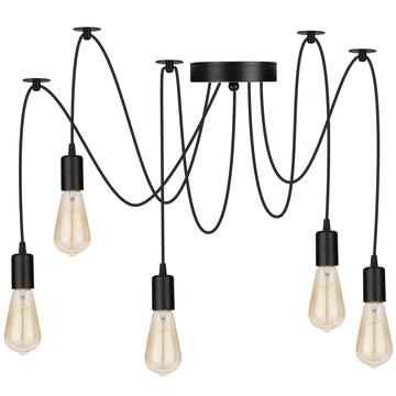 LEDLUX LX-1402 függesztett mennyezeti lámpa,5xE27, fekete