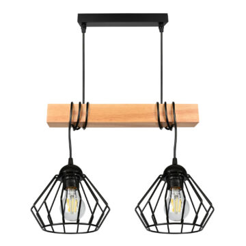 LEDLUX LX-1395 függesztett mennyezeti lámpa,2xE27, fekete