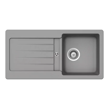 Schock Formhaus D-100L egymedencés gránit mosogató dugóemelő, szifonnal, szürke