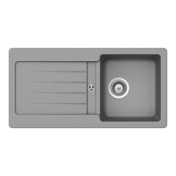 Schock Formhaus D-100L egymedencés gránit mosogató dugóemelő, szifonnal, szürke Schock Formhaus D-100L egymedencés gránit mosogató dugóemelő, szifonnal, szürke