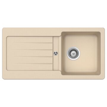 Schock Formhaus D-100L egymedencés gránit mosogató dugóemelő, szifonnal, bézs Schock Formhaus D-100L egymedencés gránit mosogató dugóemelő, szifonnal, bézs