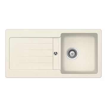 Schock Formhaus D-100L egymedencés gránit mosogató dugóemelő, szifonnal, vanilla