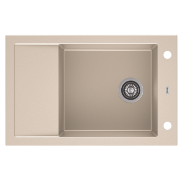 A-POINT 40 egymedencés gránit mosogató csepptálcával, automata dugóemelő, szifonkészlet, bézs