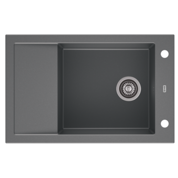 A-POINT 40 egymedencés gránit mosogató csepptálcával, automata dugóemelő, szifonkészlet, szürke