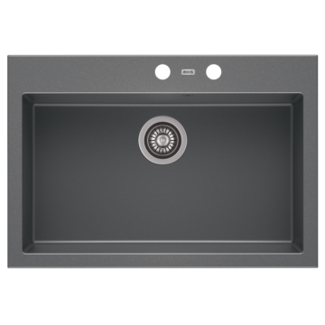 A-POINT 60 egymedencés gránit mosogató automata dugóemelő, szifonnal, szürke