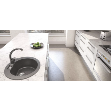 Malibu 10 kerek gránit mosogató automata, fekete