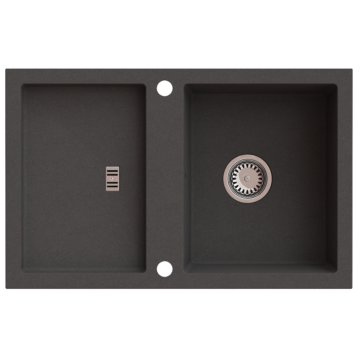 SLIDE 40 egymedencés gránit mosogató csepptálcával, automata dugóemelő, szifonkészlet, szürke