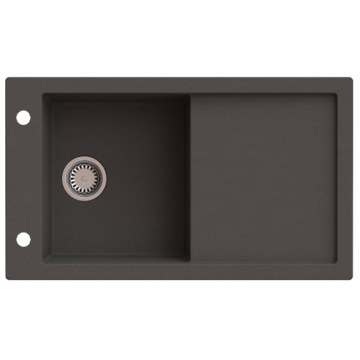 TRAMONTANA egymedencés gránit mosogató csepptálcával, automata dugóemelő, szifonkészlet, szürke TRAMONTANA egymedencés gránit mosogató csepptálcával, automata dugóemelő, szifonkészlet, szürke