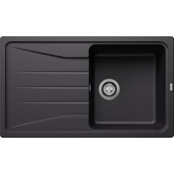 BLANCO SONA 5S Silgranit egymedencés csepegtetőtálcás gránit mosogató, szifonnal, fekete, BLANCO SONA 5S Silgranit egymedencés csepegtetőtálcás gránit mosogató, szifonnal, fekete,