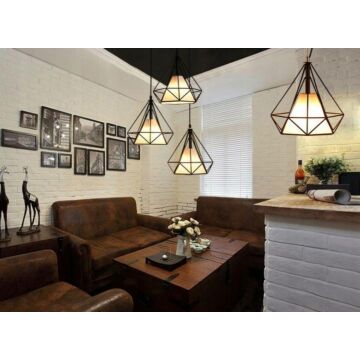 DOMENO ID-507 függesztett mennyezeti lámpa, 1xE27W, fekete