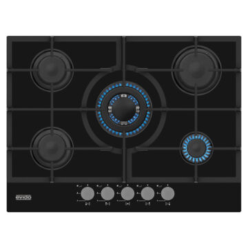 EVIDO MURANO 70B üveg gáz főzőlap, fekete