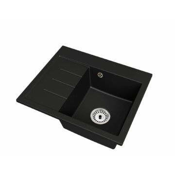 Exclusive 60 gránit mosogató, balos csepegtetővel, fekete, beépíthető Exclusive 60 gránit mosogató, balos csepegtetővel, fekete, beépíthető