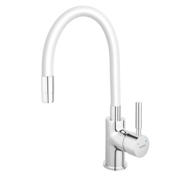 Ferro Zumba Flexibilis csövű csaptelep, fehér