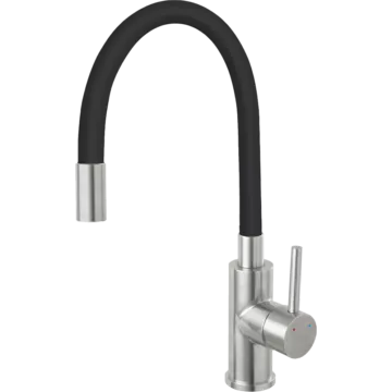 Ferro Zumba Flexibilis csövű inox csaptelep, fekete