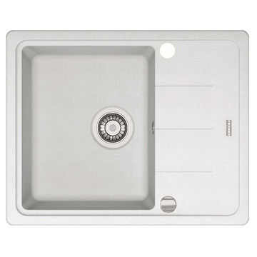FRANKE BASIS 611-62 egymedencés gránit mosogató automata dugóemelő, szifonnal, fehér