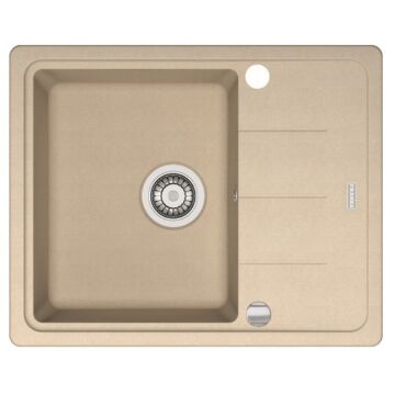 FRANKE BASIS 611-62 egymedencés gránit mosogató automata dugóemelő, szifonnal, bézs FRANKE BASIS 611-62 egymedencés gránit mosogató automata dugóemelő, szifonnal, bézs