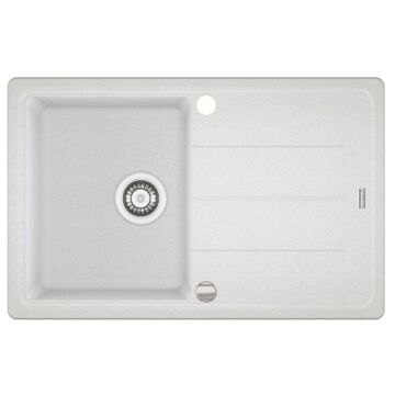 FRANKE BASIS 611 egymedencés gránit mosogató automata dugóemelő, szifonnal, fehér FRANKE BASIS 611 egymedencés gránit mosogató automata dugóemelő, szifonnal, fehér