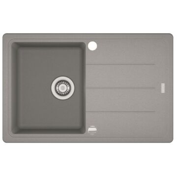 FRANKE BASIS 611 egymedencés gránit mosogató automata dugóemelő, szifonnal, szürke FRANKE BASIS 611 egymedencés gránit mosogató automata dugóemelő, szifonnal, szürke