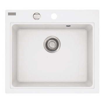 FRANKE MARIS MRG 610-58 egymedencés gránit mosogató automata dugóemelő, szifonnal, fehér