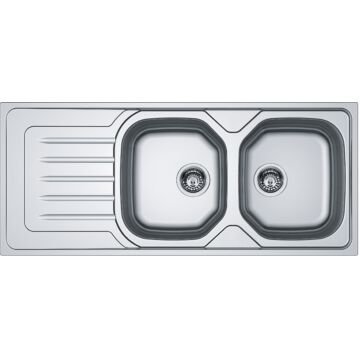 FRANKE ONDA LINE OLX 621 kétmedencés csepptálcás inox mosogató, szifonnal, bal