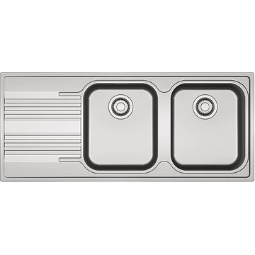 FRANKE SMART SRX 621 kétmedencés csepptálcás inox mosogató, szifonnal, bal