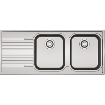 FRANKE SMART SRX 621 kétmedencés csepptálcás inox mosogató, szifonnal, bal