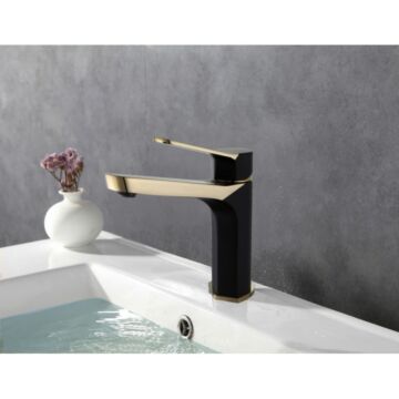 Lerma fürdőszobai mosdó csaptelep fekete-arany Lerma fürdőszobai mosdó csaptelep fekete-arany