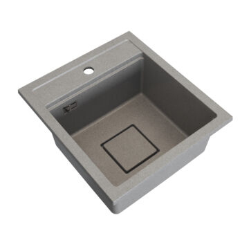 QUADRO 4550 egymedencés gránit mosogató automata dugóemelő, szifonnal, bézs