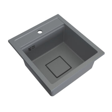 QUADRO 4550 egymedencés gránit mosogató automata dugóemelő, szifonnal, szürke