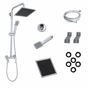 Roy esőztető zuhanyszett szögletes zuhanyfejjel króm