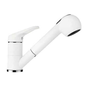 SCHOCK Cosmo konyhai csaptelep Cristalite Alpina kihúzható fejjel, zuhany funkcióval, fehér