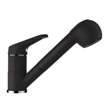 SCHOCK Cosmo konyhai csaptelep Cristalite Nero kihúzható fejjel, zuhany funkcióval, fekete