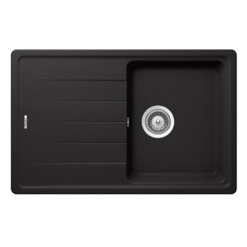 Schock Element D-100S egymedencés gránit mosogató dugóemelő, szifonnal, fekete