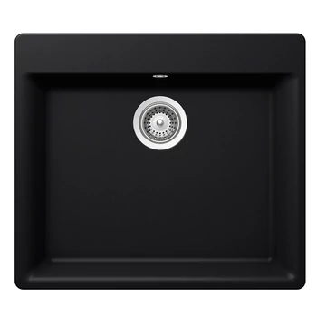 Schock Galaxy N-100 Cristadur Puro egymedencés gránit mosogató automata dugóemelő, szifonnal, fekete