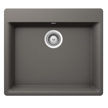 Schock Galaxy N-100 Cristadur Silverstone egymedencés gránit mosogató automata dugóemelő, szifonnal, sötétszürke