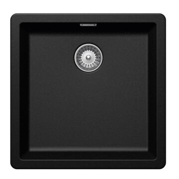 Schock Greenwich N-100 Cristadur Magma egymedencés gránit mosogató automata dugóemelő, szifonnal, fekete-szemcsés