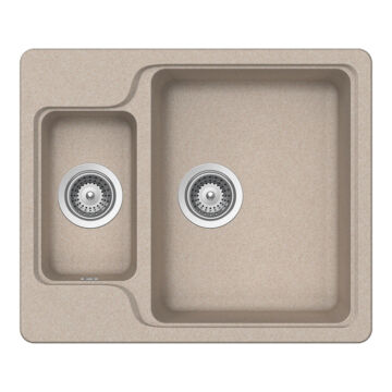 Schock Manhattan N-150 konyhai mosogatótálca Cristalite Sabbia 610 x 510 mm, gránit kompozit, homok, beépíthető