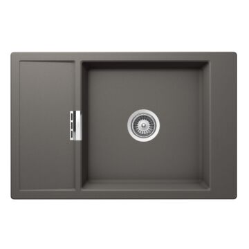 Schock Mono D-100XS Cristadur Polaris egymedencés gránit mosogató dugóemelő, szifonnal, sötétszürke 