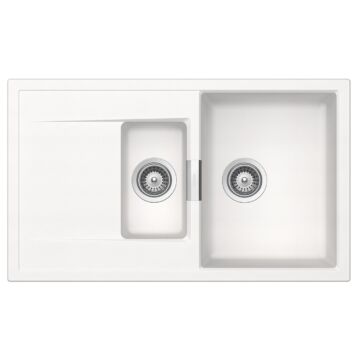 SCHOCK Mono D-150 Cristadur Polaris gyümölcsmosós gránit mosogató, szifonnal, fehér