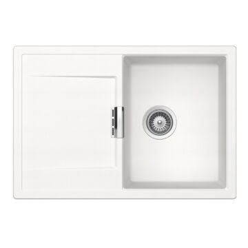 Schock Mono D-100S egymedencés gránit mosogató dugóemelő, szifonnal, fehér