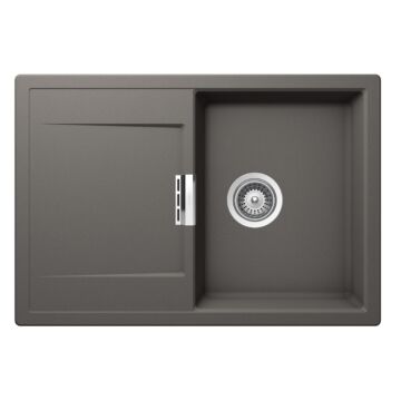 Schock Mono D-100S Cristadur Silverstone egymedencés gránit mosogató dugóemelő, szifonnal, sötétszürke Schock Mono D-100S Cristadur Silverstone egymedencés gránit mosogató dugóemelő, szifonnal, sötétszürke