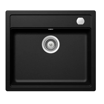 Schock Mono N-100 Cristadur Magma egymedencés gránit mosogató automata dugóemelő, szifonnal, feket-szemcsés