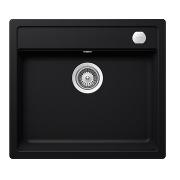 Schock Mono N-100 Cristadur Puro egymedencés gránit mosogató automata dugóemelő, szifonnal, fekete